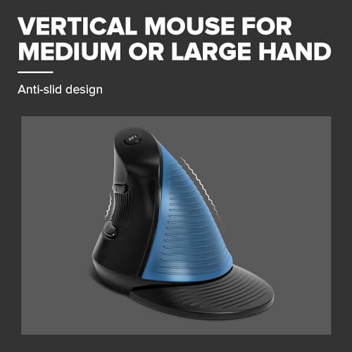 DELUX Wired Ergonomic Vertical Mouse, Vertical Mouse for Medium Hands, Removable Wrist Rest, Silent Click Ergo Mouse, Up to 4200 DPI, 6 Programmable Buttons, Compatible with Laptop/PC (M618XU-Black) - Image 5