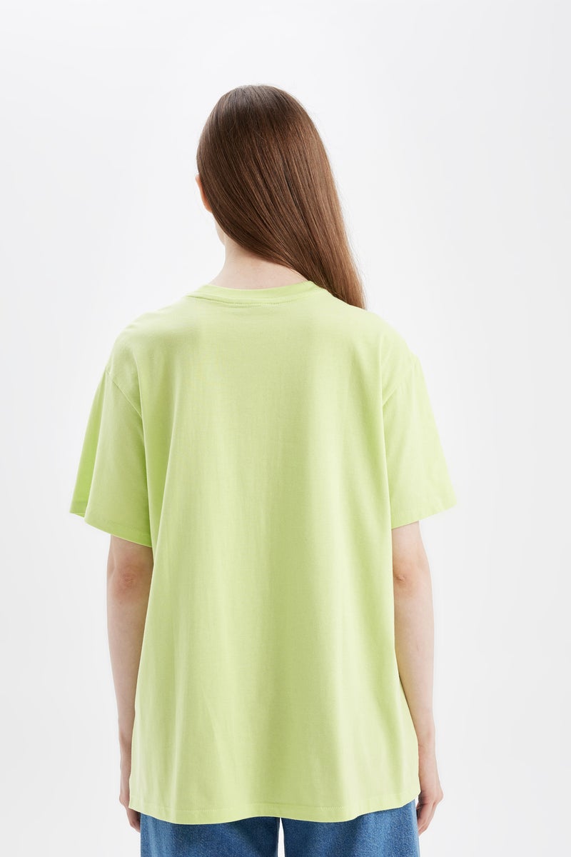 DeFacto Woman Regular Fit Crew Neck Printed Short Sleeve Tunic - Image 3
