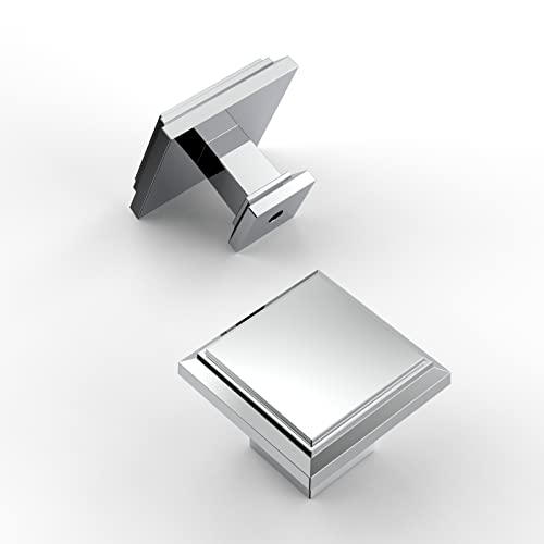 Amerdeco 10 Pack 1.3 Inch(32MM) Cabinet Knobs, Polished Chrome for Dresser Drawers, Bathroom Cabinets ZH0001PCK - Image 1