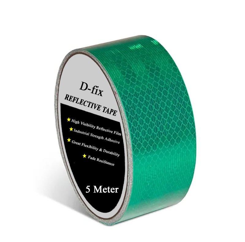 D-Fix ® High Intensity Radium Reflective Tape - 5 Meters in Length - 48mm / 2" Width - 1 Roll Per Pack - Car Bike and commercial vehicles Conspicuity reflective warning Tape Reflective tape (Green) - Image 1
