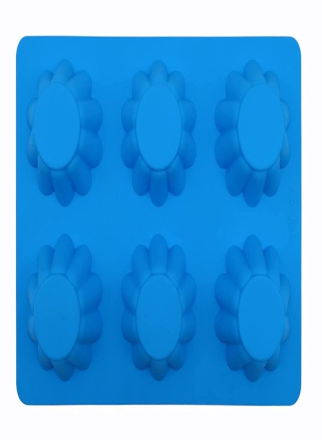 Folca® 1 Pc 6 Cavity Silicone Mould for Handmade Soap, Cake, Jelly, Pudding, Chocolate, Dessert etc (Flower Mould Design 1) - Image 1