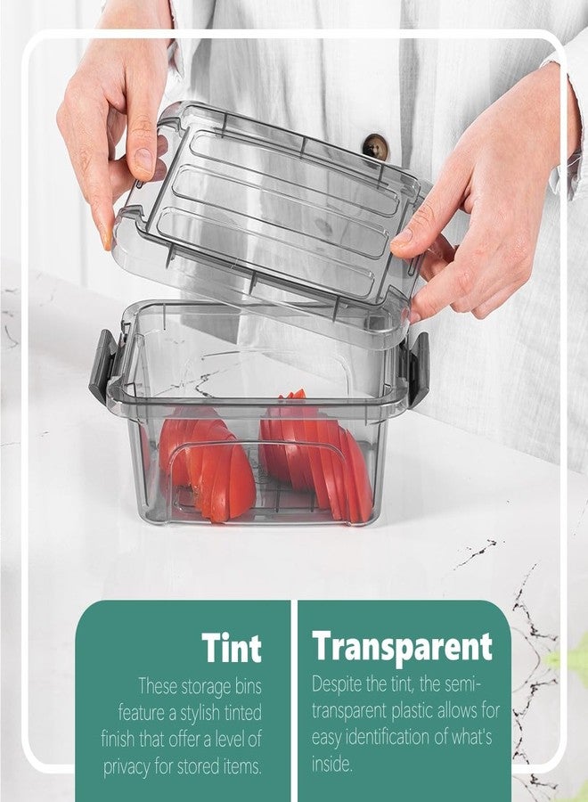 Tribello صندوق تخزين صغير من تريبيلو مع أغطية، سعة 1.25 كوارت، مصنوع من البلاستيك، مزود بأغطية محكمة الإغلاق لتنظيم الأغراض - ملون - (8 × 6 × 3 بوصة) 1.25 كوارت - مجموعة من 6 قطع - صنع في الاتحاد الأوروبي - Image 3