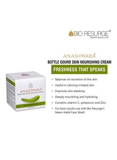 BIO RESURGE LIFE Anashwara Bottle Gourd Skin Nourishing Cream For Oil Balance And Cooling 50 Gms  - Image 4
