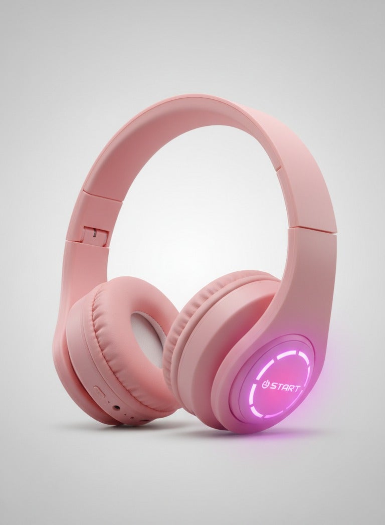 Start Stereo Wireless Over-Ear ST-A50 Headphone Headset With Mic Support Tf Card - Pink - Image 1