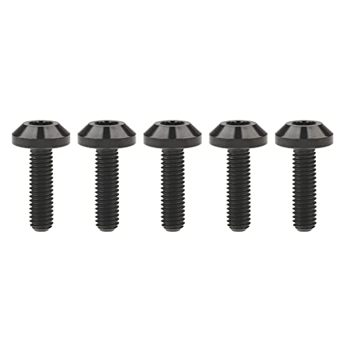 Wanyifa Titanium M6 x12 15 20 25 30 35mm Bolt Screw for Bicycle Motorcycle Disk Brake Bolt pack of 5 (M6x20mm, Black) - Image 1