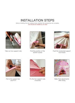 BabyGo BabyGo Kids Play Tent Princess Castle Flower Foldable Portable Flower Play Tent for Kids (Pink)  - Image 4