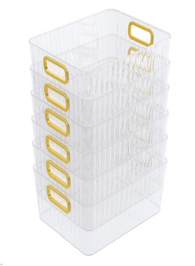 Callyne 6-Pack Clear Plastic Pantry Organizer Bins, Clear Storage Bins for Organizing - Image 1