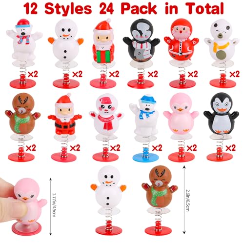 FOIMAS 24 PCS Christmas Spring Toys Christmas Party Favors for Kids Spring Launchers for Xmas Stocking Stuffers Birthday Carnival Prizes Goodie Bags Filler Classroom Rewards - Image 5