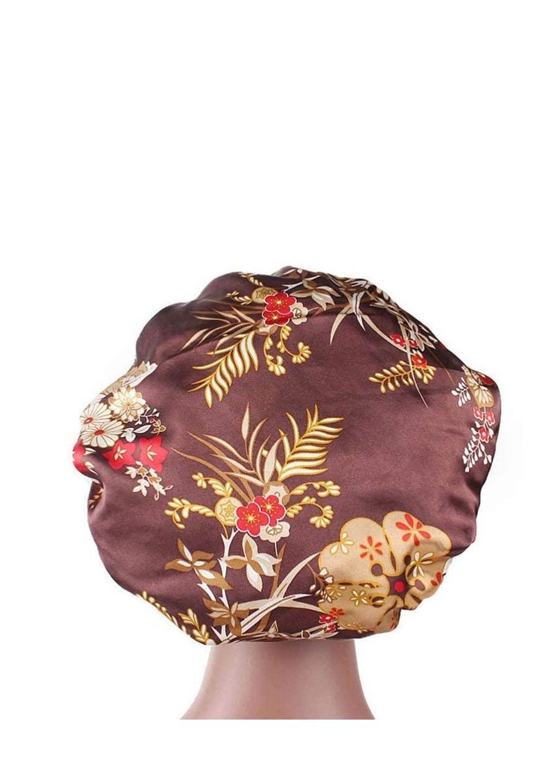 KASTWAVE 3Pcs Sleep Night Caps Wide Band Silk Satin Bonnet Night Head Cover Soft Hair Turban Chemo Caps Bonnet with Soft Elastic Band Hair Loss Hats for Women - Image 3