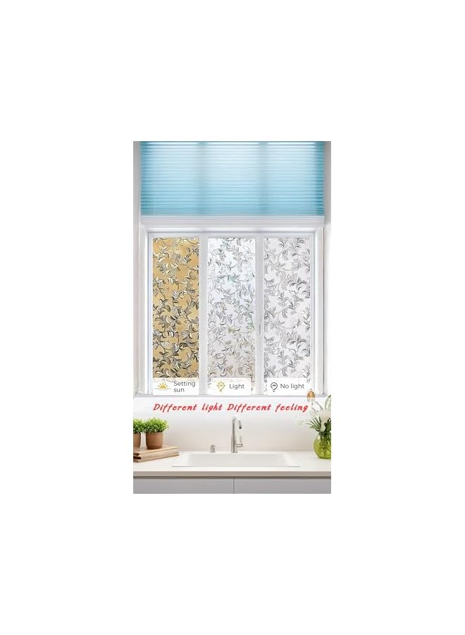The Bros Premium Window Film Privacy Frosted | Stained Glass Decorative Vinyl Covering | Non-Adhesive Static Clings | Easy-to-Install | Privacy and Style for Your Windows | Size: 60 x 200cm - Image 5