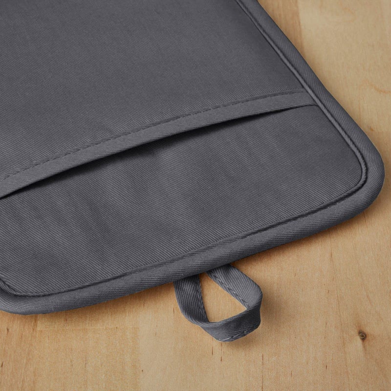 KitchenAid Ribbed Soft Silicone Pot Holder 2-Pack Set, Charcoal Grey, 7"x9" - Image 4