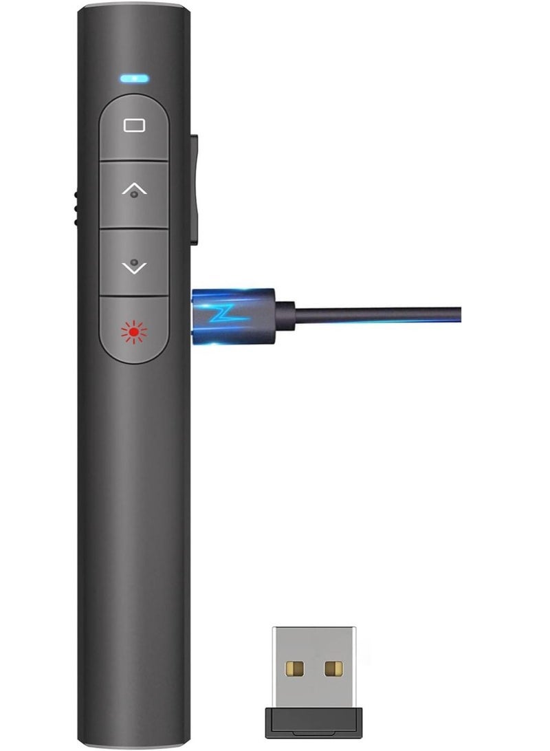 Rechargeable presentation clicker for PowerPoint presentations, wireless USB remote control for presenter, Google Slide Advancer Smart Board Slideshow PPT Clicker for Mac/Computer/Laptop/Office. - Image 1