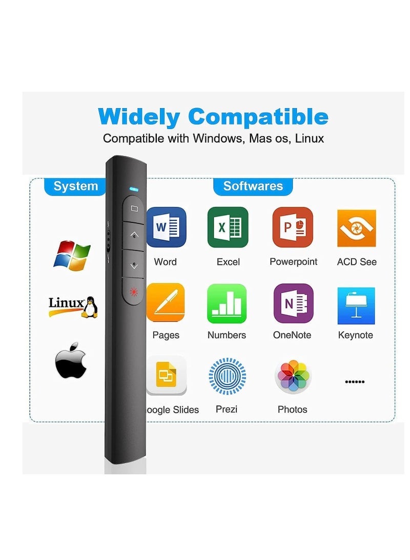 Rechargeable presentation clicker for PowerPoint presentations, wireless USB remote control for presenter, Google Slide Advancer Smart Board Slideshow PPT Clicker for Mac/Computer/Laptop/Office. - Image 5