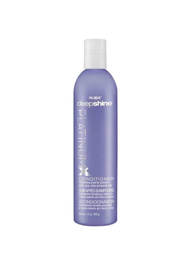 RUSK RUSK Deepshine Platinum Conditioner, 12 Oz, Gentle Conditioner Eliminates Brassiness, Brightening Boost for Platinum, Silver, Gray, White, and Blonde Hair, 1 ct. - Image 1