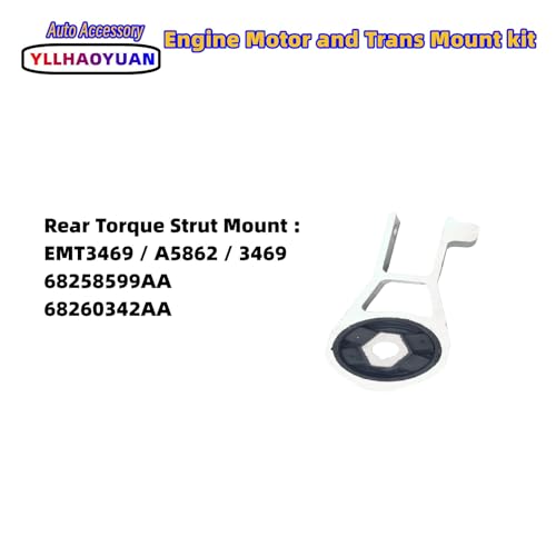 Yllhaoyuan Engine Motor Mount Set 3Pcs Compatible with 2015-2019 2020 Je-ep Renegade 2016 2017 2018 F-iat 500X 2.4L L4 2017-2020 Compass 2015-2020 Ram Promaster City 68363756AA 68258599AA 68363755AA - Image 5