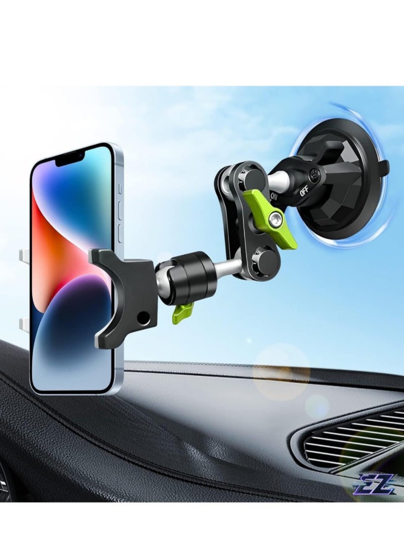 ELTRAZONE "Suction Cup Car Phone Holder Mount – 360° Rotating, Universal Ball Head Arm, Multifunctional Adjustable for Car Window & Windshield, Compatible with iPhone & Samsung" - Image 1