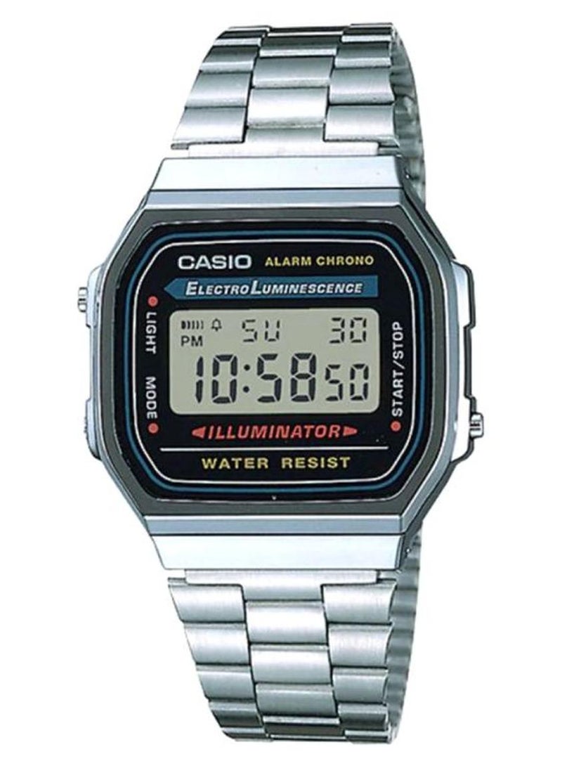 CASIO Unisex Vintage Series Water Resistant Digital Watch A168WA-1 - 32 mm - Silver - Image 1