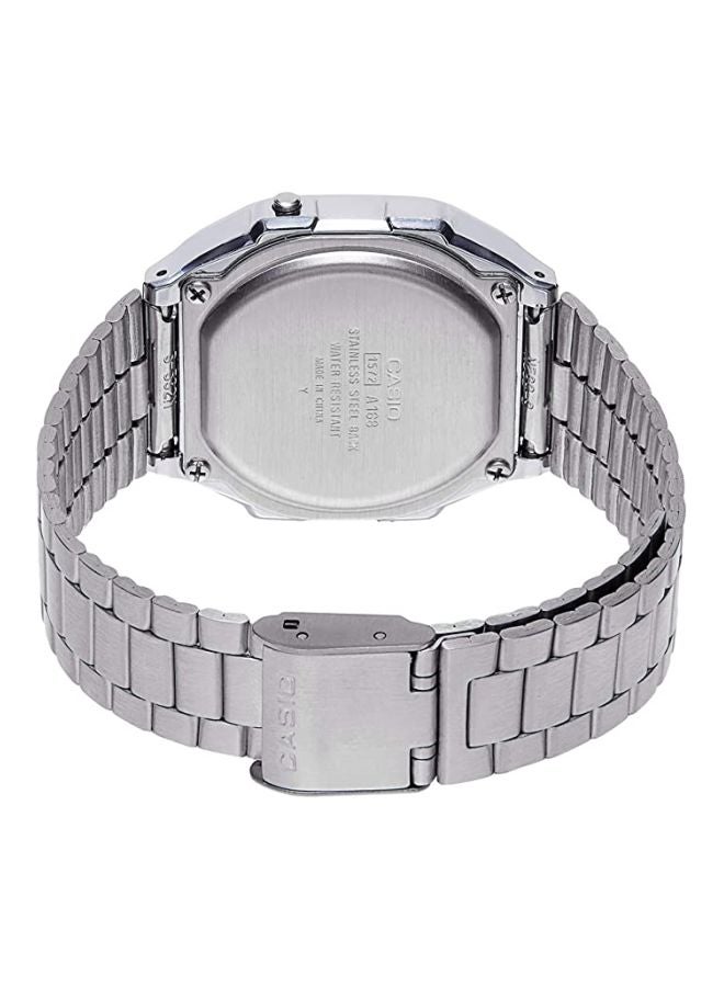 CASIO Unisex Vintage Series Water Resistant Digital Watch A168WA-1 - 32 mm - Silver - Image 2