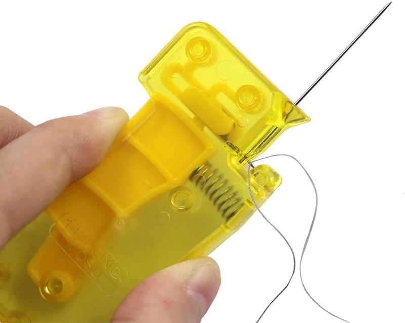 Jasol Automatic Sewing Needle Threader With 2 Pcs Plastic Needle Threader Easy Needle Threader Tool Sewing Accessories, Yellow & Red - Image 4