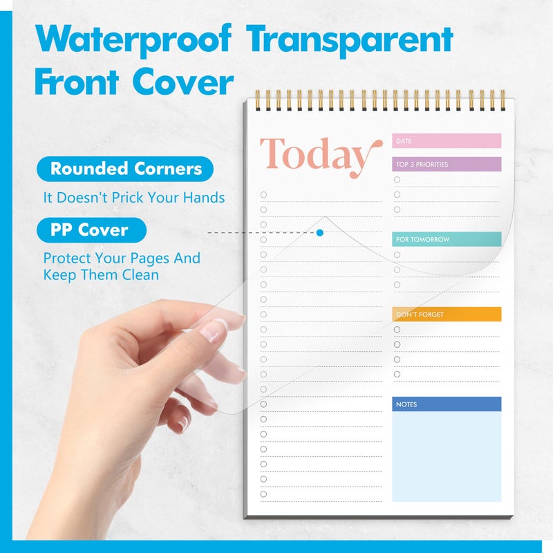 Gethelud To Do List Notepad, Daily Planner Notebook with 52 Tear-off Sheets, Undated Writing Organizer for Daily Tasks and Goal, Coiled Task Track Checklist Productivity Pad for Office, Classroom, Home, School - Image 3