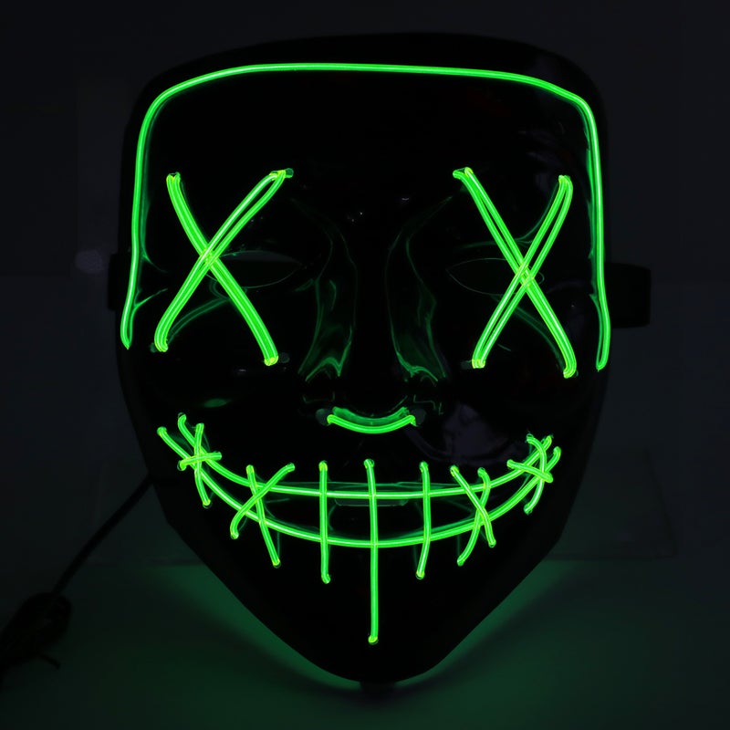 LED Cold Light Flash Grimace Fluorescent Mask Festival Performance Party Glowing Masks - Image 2