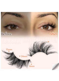 Zegaine Half Lashes Fluffy False Eyelashes Cat Eye Lashes Mink Wispy Thick Fake Eyelashes 34 Corner Lashes With Clear Lash Band By Zegaine 8 Pairs Natural Lash Pack  - Image 4