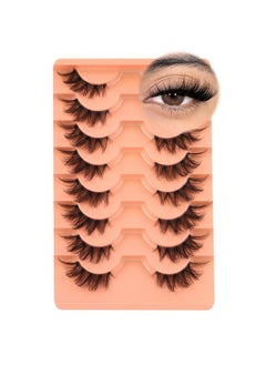 Zegaine Half Lashes Fluffy False Eyelashes Cat Eye Lashes Mink Wispy Thick Fake Eyelashes 34 Corner Lashes With Clear Lash Band By Zegaine 8 Pairs Natural Lash Pack  - Image 1