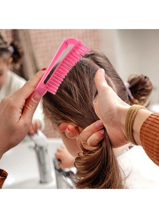 ويكسنيكوز مجموعة فرشاة فك التشابك مع فرشاة تصفيف ذات 9 صفوف، ومشط ذيل الفأر، ومشط واسع الأسنان لفصل وتشكيل وتحديد الشعر الرطب/الجاف الطويل/الكثيف المجعد والطبيعي 3a-4c (وردي) - Image 4