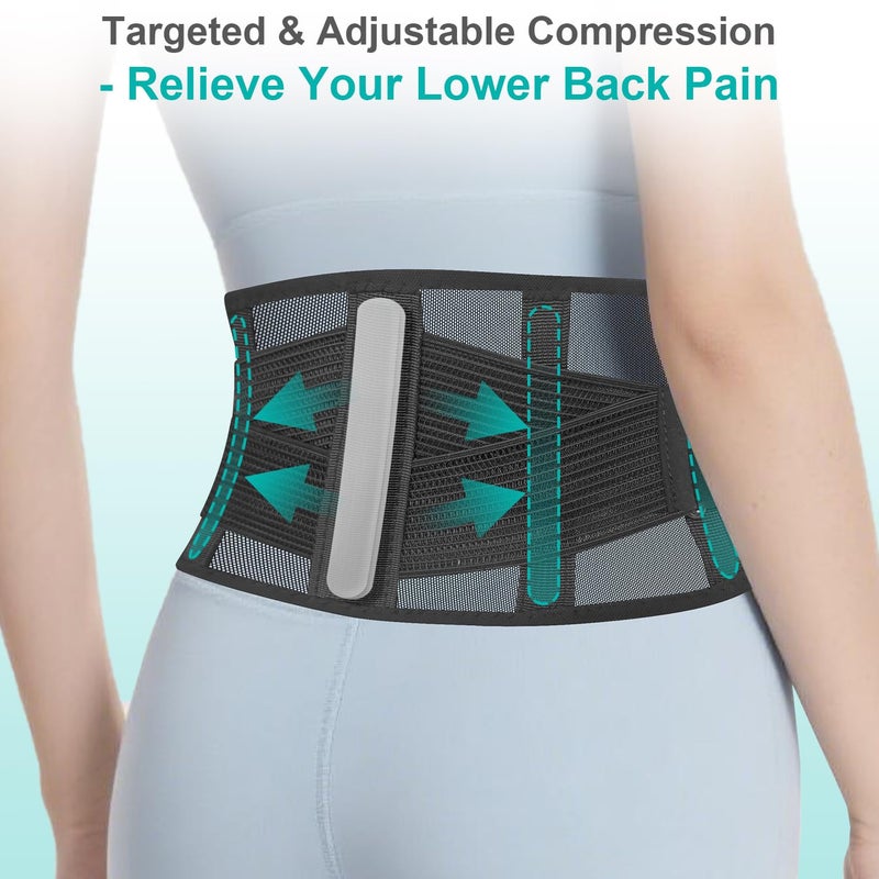 TitanGuard Ultra-Thin & Lightweight Back Brace for Lower Back Pain,Sciatica,Scoliosis,Slipped Disc- Breathable & Adjustable Back Brace Belt for Women and Men under clothes,Black. - Image 5