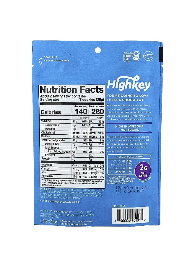 High Key HighKey, Mini Cookies, Double Chocolate Brownie, 2 oz (56.6 g)  - Image 2