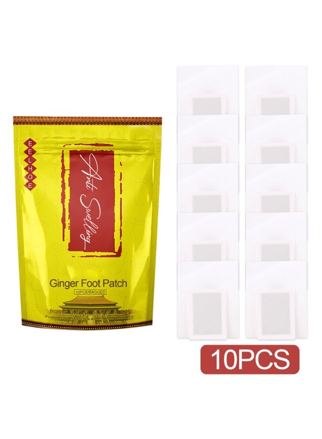 EELHOE Pack of 10 Anti-Swelling Ginger Foot Detox Patches Foot Patches Improve Sleep Quality Weight Loss Weight Loss Patches Health Care  - Image 1