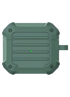 Case Cover Wireless Earphones Shockproof Carbon Fiber Luggage TPU Protective Case For AirPods 3 Green