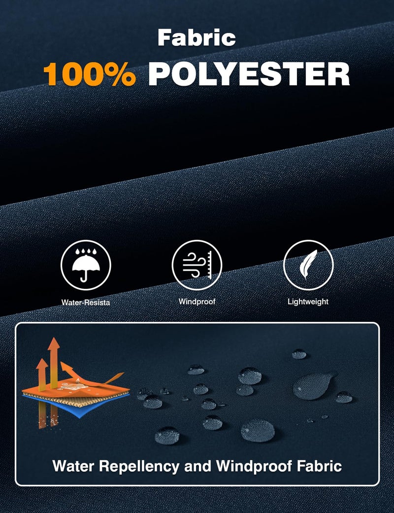 TBMPOY Men's Lightweight Bomber Jackets Light Windbreaker Casual Stylish Fall Golf Zip Up Fashion Dress Business Varsity Navy XL - Image 3