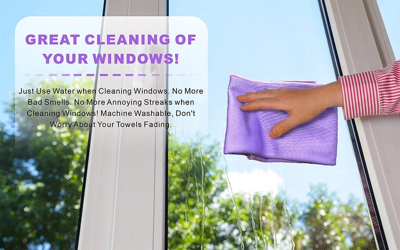 Korwex NorwÎµx Window Cleaning Cloth, Glass Cleaning Cloth, No Chemical Needed, Just Add Water Lints Streaks Scratches Free. (Purple 2 Pack) - Image 4