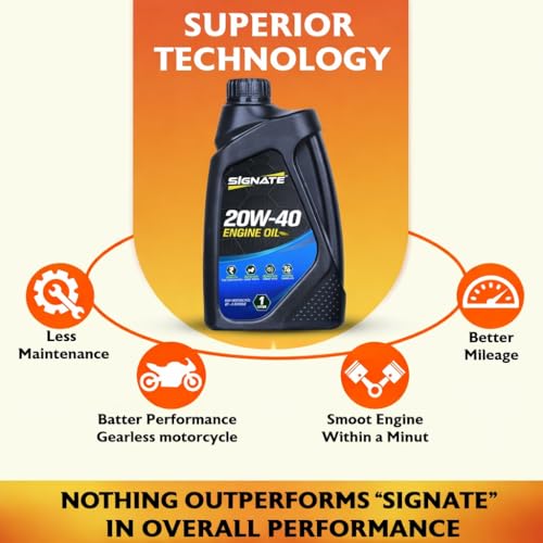 Signate 20w40 Engine Oil for Bikes 1L, 4 Stroke Engine Oil for Motor Cycle, Maximum Gear Protection & Efficient Performance Bike Oil - Image 4