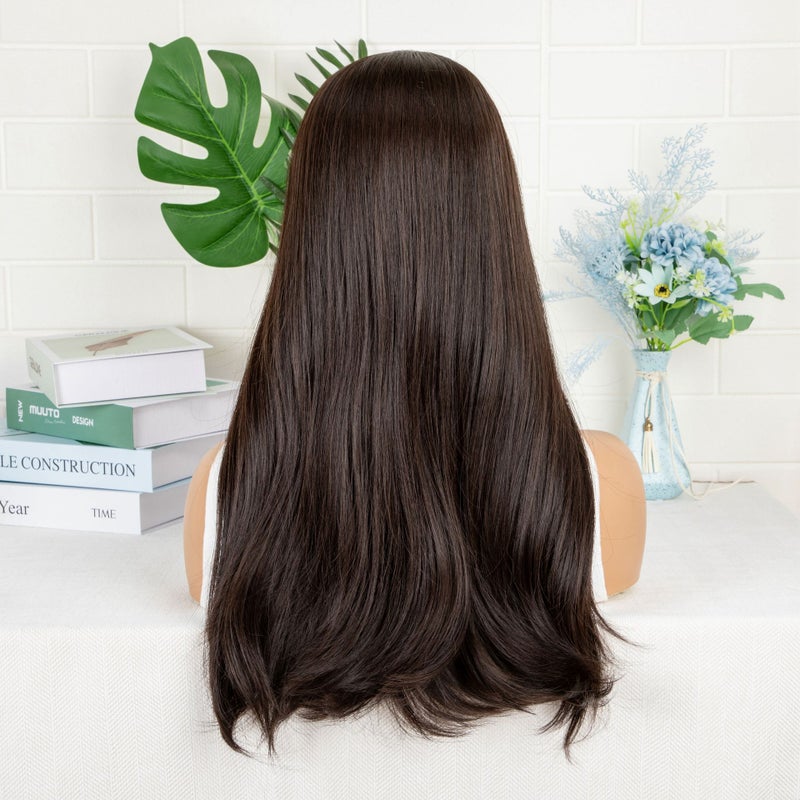 New Women'S Front Lace Chemical Fiber Headgear French Bangs Long Hair Natural Roll Internet Celebrity Headgear - Image 5