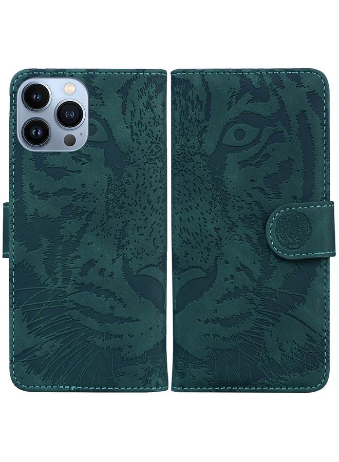 اس-توب جراب هاتف جلدي بنقشة نمر لهاتف iPhone 14 Pro - Image 1