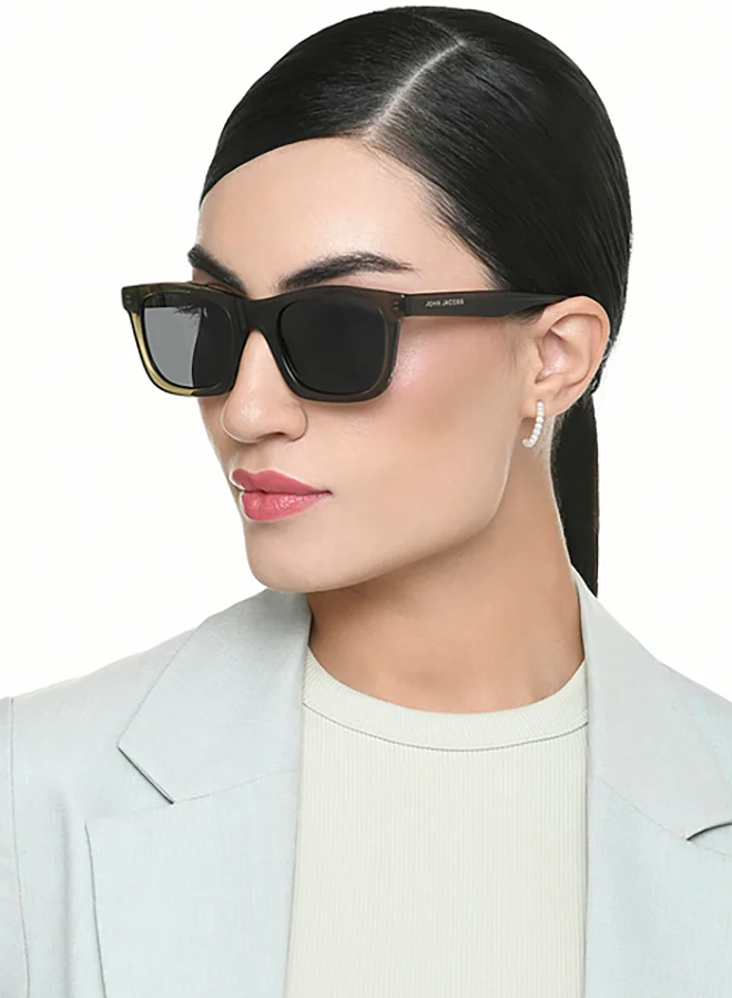 John Jacobs Transparent Green Grey Full Rim Wayfarer John Jacobs JJ Tints JJ S17338-C2 Polarized Sunglasses