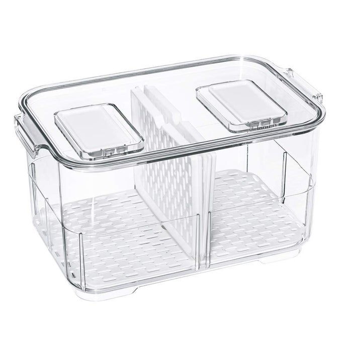 VEGETABLE FRUIT STORAGE CONTAINERS REFRIGERATOR STORAGE CONTAINERS FRESH PRODUCE SAVER WITH LIDS AND VENTSSTACKABLE SALAD LETTUCE KEEPER FOR REFRIGERATORBPAFREE STAY FRESH CONTAINERS BIN