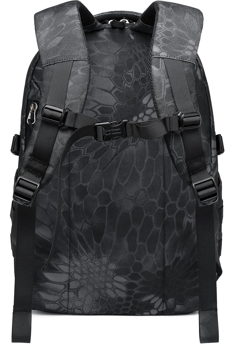 Wotony Military tactical backpack, backpack for men black small tactical assault bag (Python Black, 18.5 inch) - Image 4