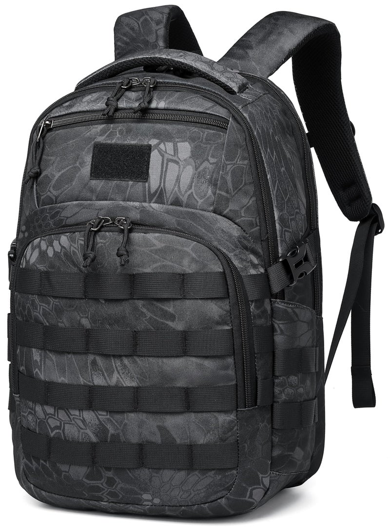 Wotony Military tactical backpack, backpack for men black small tactical assault bag (Python Black, 18.5 inch) - Image 2