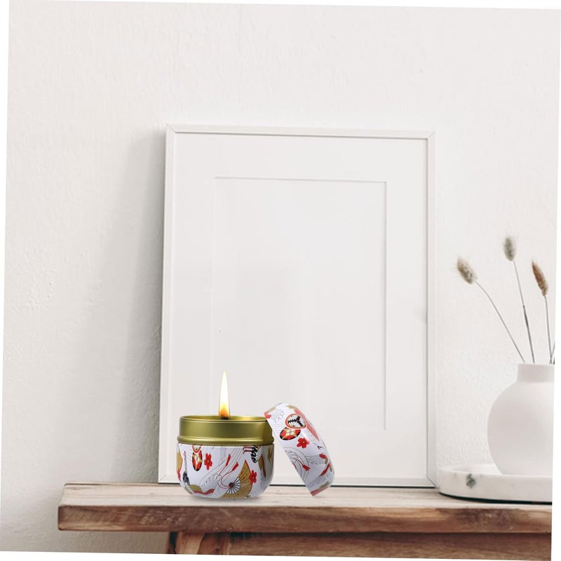 klarako 4 pcs Iron Food Empty Jars Containers Round Flower Aromatherapy Balm Making Candle Storage Tea Container Coffee Tins Tin Canister Mini Spices - Image 2