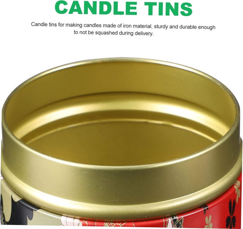 klarako 4 pcs Iron Food Empty Jars Containers Round Flower Aromatherapy Balm Making Candle Storage Tea Container Coffee Tins Tin Canister Mini Spices - Image 5