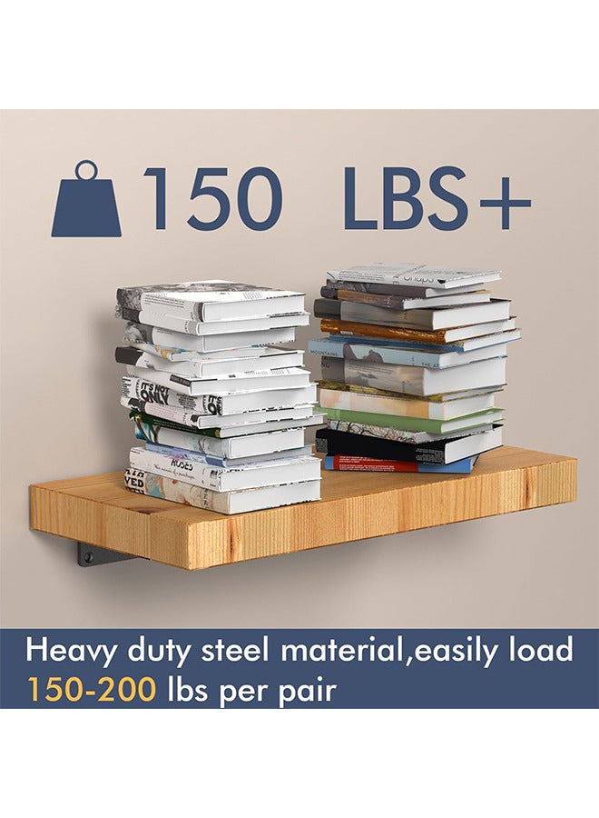 4 Pieces Metal Shelf Brackets Wall Mounted Shelving Brackets Heavy Duty Support 15cm - Image 4