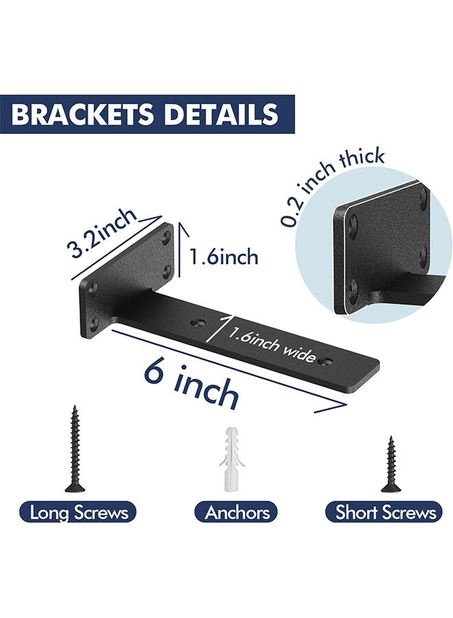 4 Pieces Metal Shelf Brackets Wall Mounted Shelving Brackets Heavy Duty Support 15cm - Image 5