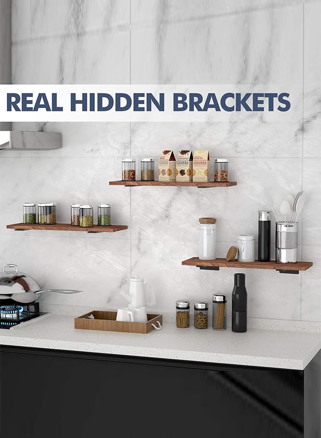 4 Pieces Metal Shelf Brackets Wall Mounted Shelving Brackets Heavy Duty Support 15cm - Image 2