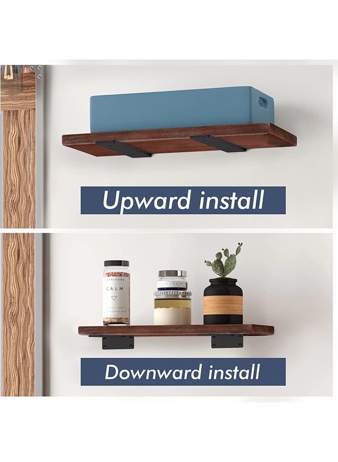 4 Pieces Metal Shelf Brackets Wall Mounted Shelving Brackets Heavy Duty Support 15cm - Image 3