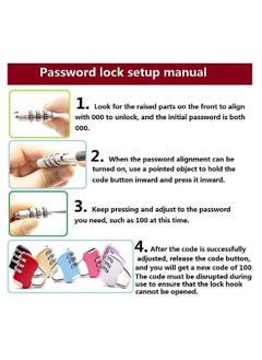 Y&D Combination Lock, SYOSI 7 Pcs 3-Digit Travel Lock of Zinc Alloy, the Small Safe Padlock for Suitcases Luggage Toolkit Cabinets  - Image 4