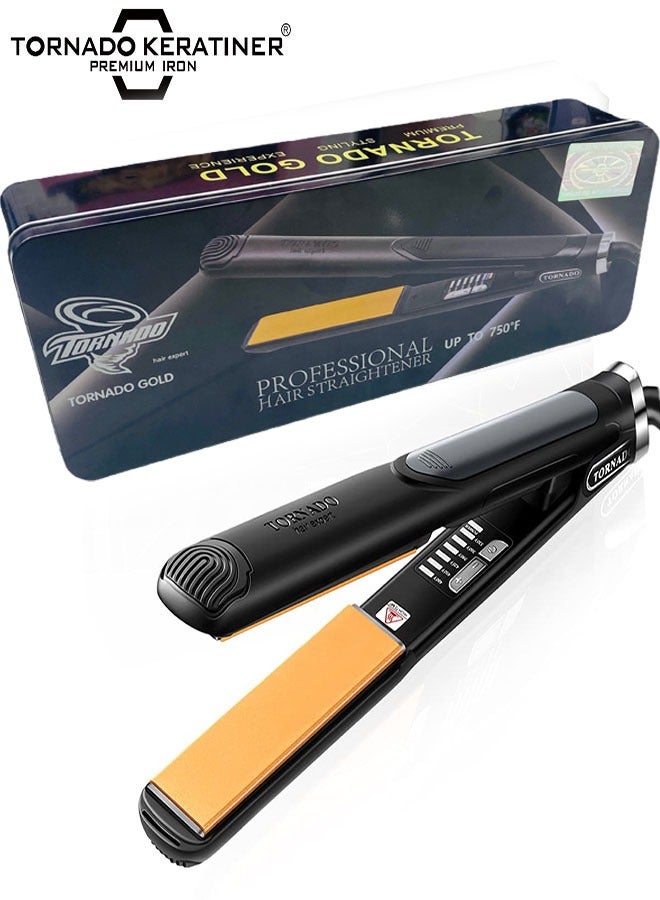 تورنادو كيراتينر   فرد وتجعيد الشعر 2 في 1 ثانية تسخين سريع شعر شديد السخونة حرارة عالية ثابتة درجة حرارة قابلة للتعديل تصفيف صحي لجميع تسريحات الشعر - Image 1