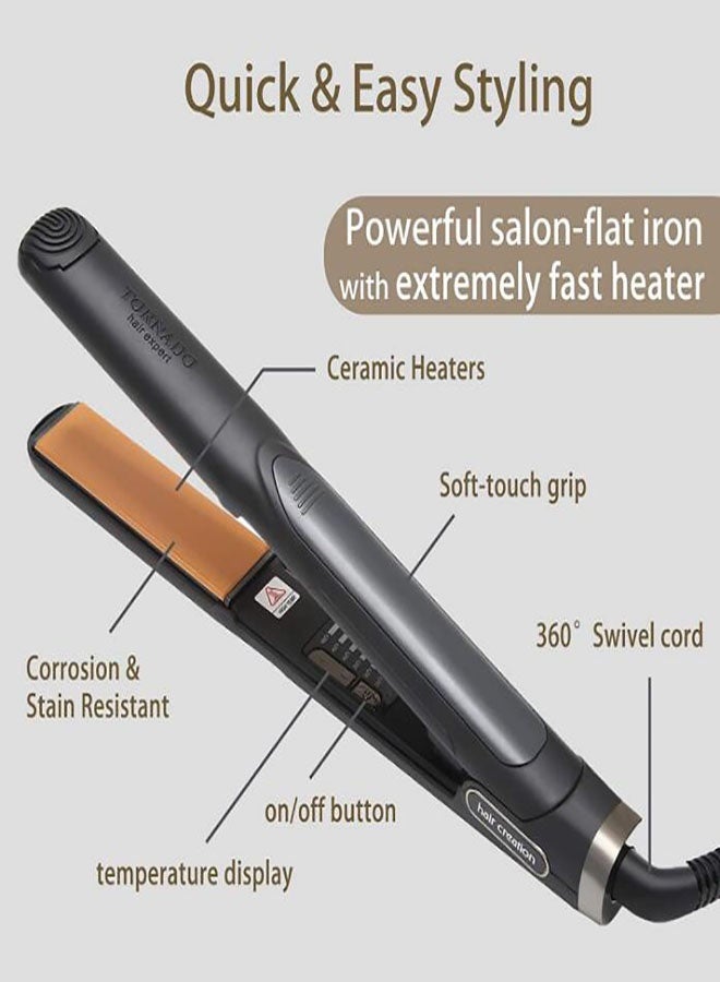 تورنادو كيراتينر   فرد وتجعيد الشعر 2 في 1 ثانية تسخين سريع شعر شديد السخونة حرارة عالية ثابتة درجة حرارة قابلة للتعديل تصفيف صحي لجميع تسريحات الشعر - Image 3